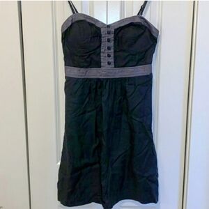 AMERICAN EAGLE OUTFITTERS Black/Grey Babydoll Summer Goth Mini Dress - Size 6